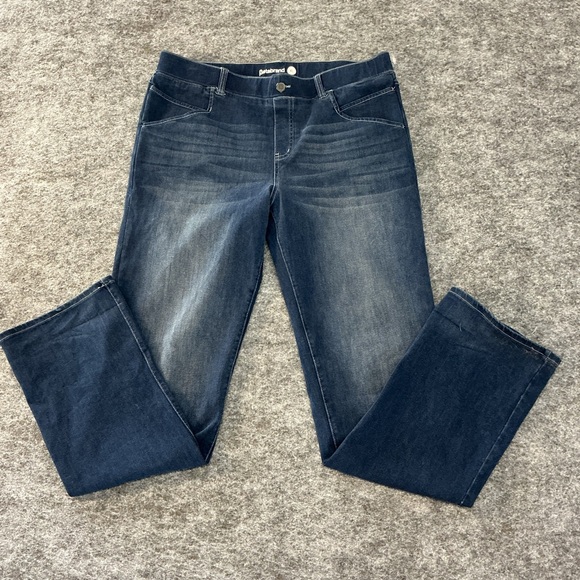 Betabrand Denim - Betabrand Elastic Waist Casual Everyday Dark Wash Straight Leg Blue Jeans XL